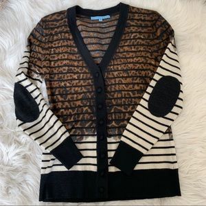 Antonio Melani Animal Print/ Stripe Cardigan